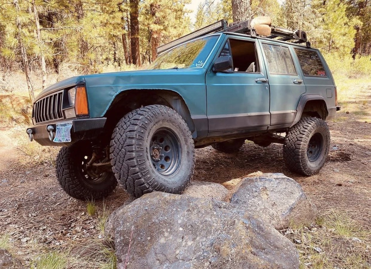 Cherokee Flexing on Rock